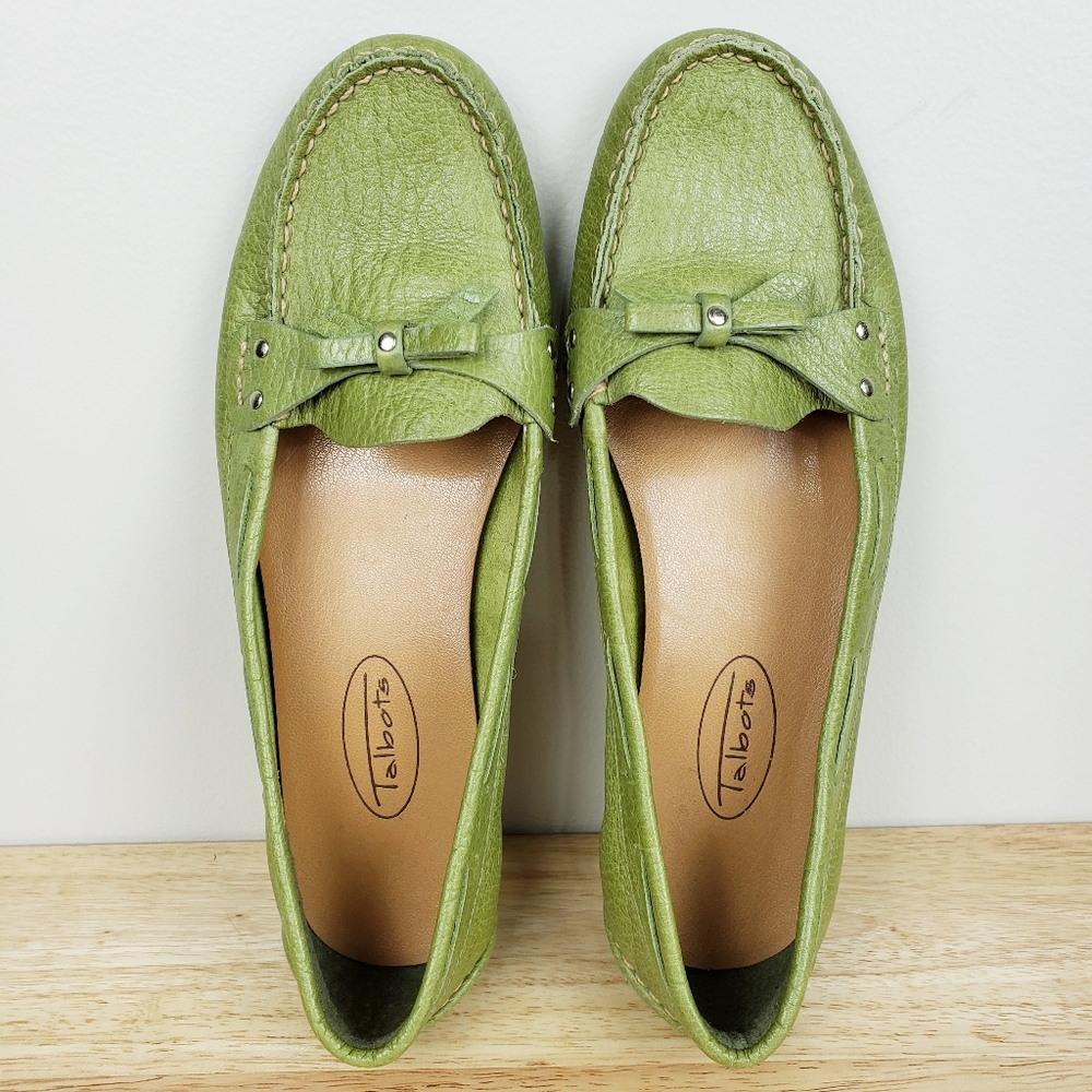 Talbots Leather Green Loafer Moccasin Flat Sz 6